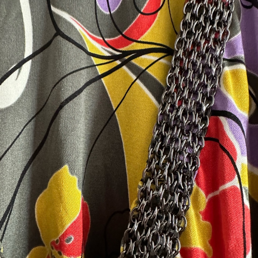 Sky Multicolored Plunging Neckline Mini Dress Size Medium - Picture 13 of 17